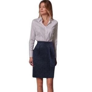 Banana Republic Womens Shiny Black Jacquard Pencil Skirt Size‎ 10